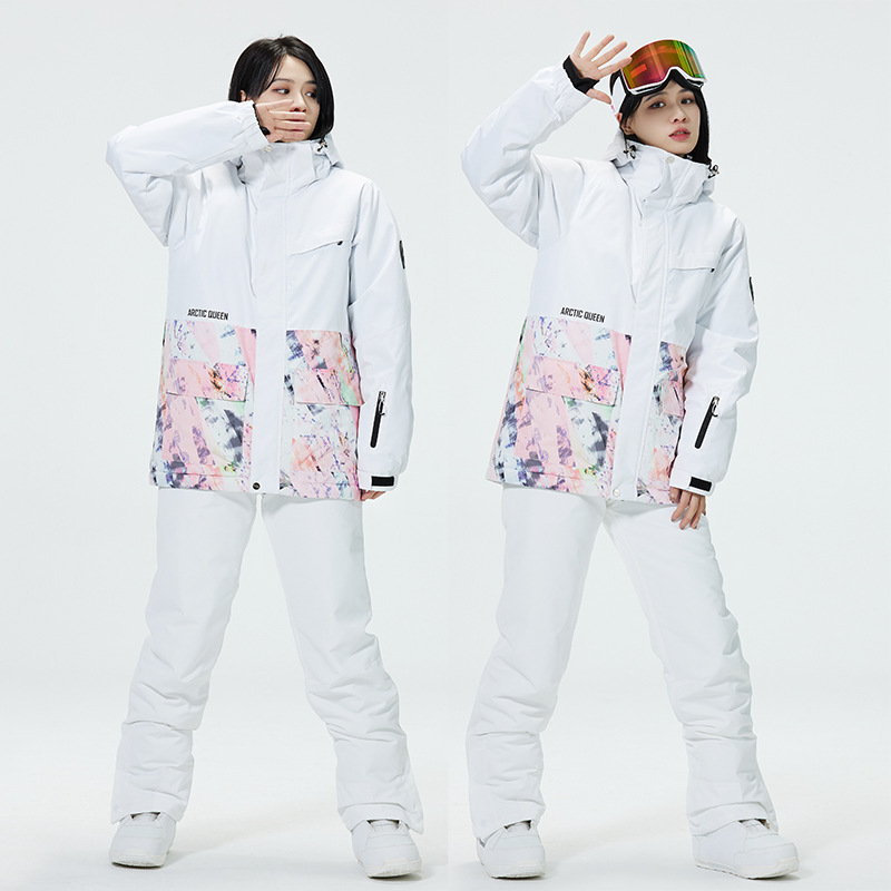 Ski Pants Waterproof - Color Block Ski Suit for Men