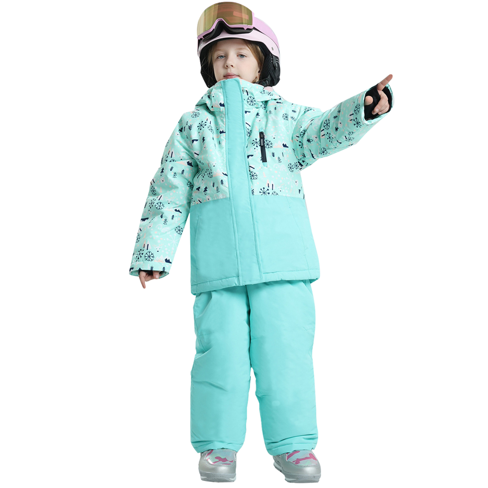 Ski Pants Waterproof - -30 Degree Children's Skiing Wear,Boys Girls