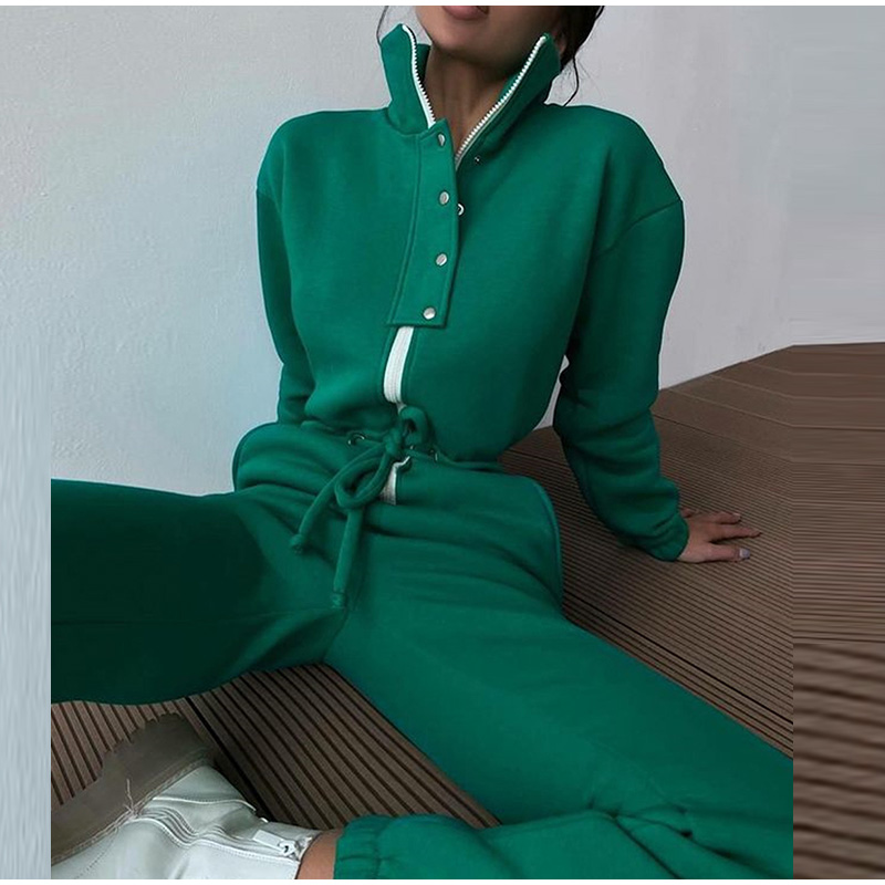 Winter Clothing Sale - Casual Stand Collar Jumpsuits Women Autumn