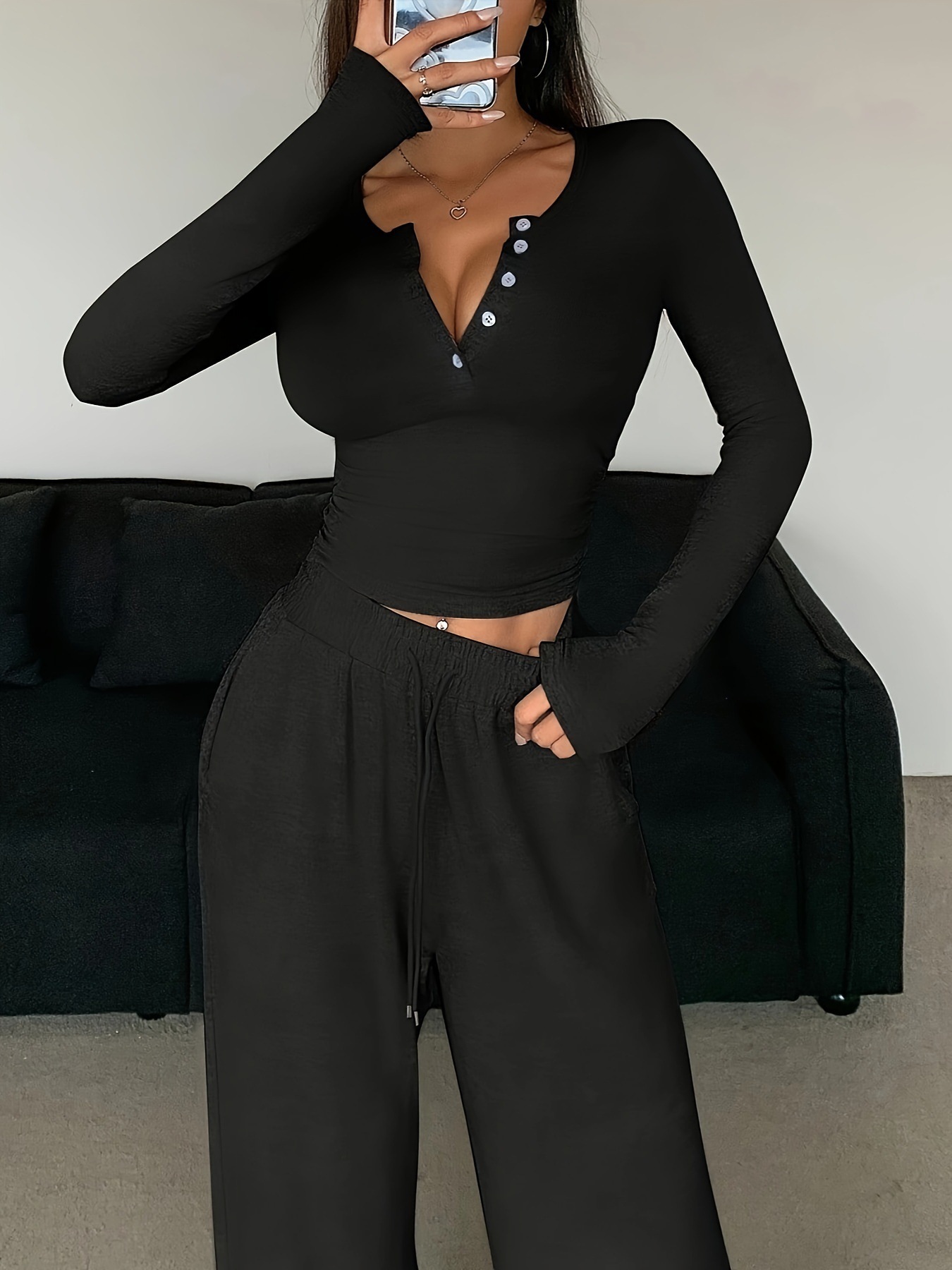 Solid Color Pant Sets Autumn W - огляд і ціна Winter Clothing Kit