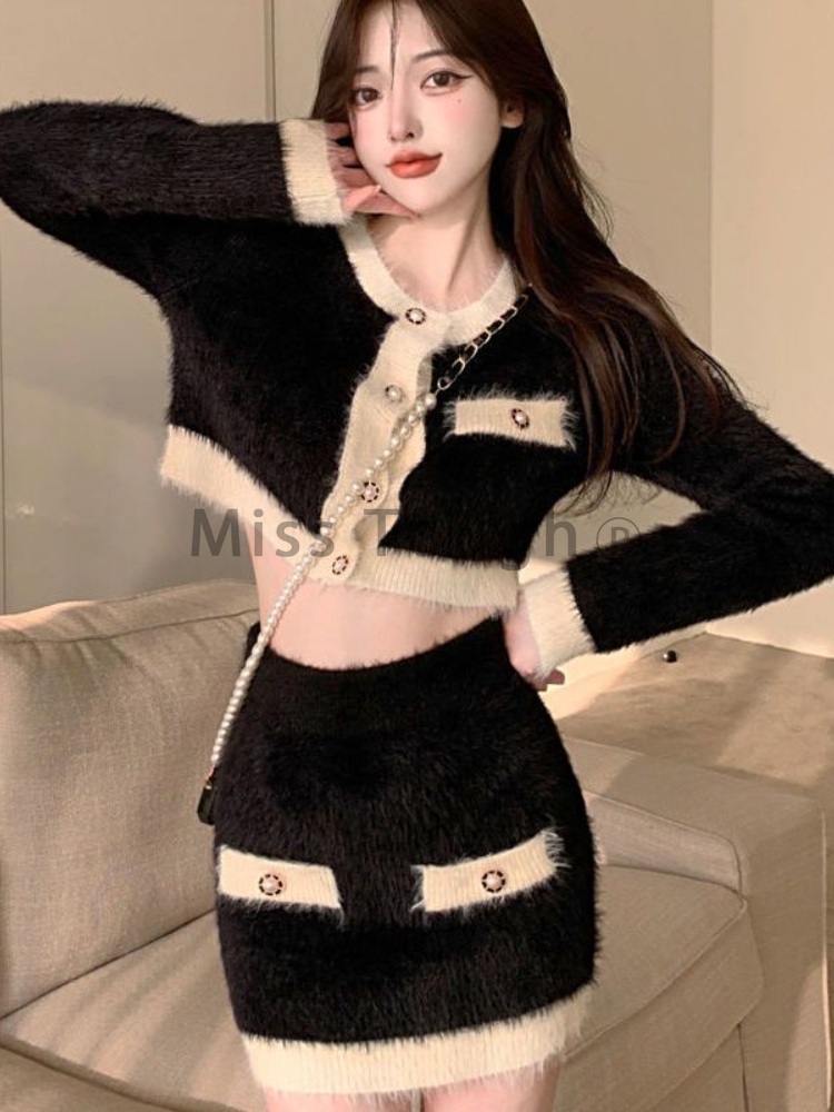 Winter Fluffy Knit 2 Piece Set - огляд і ціна Winter Clothing Sale