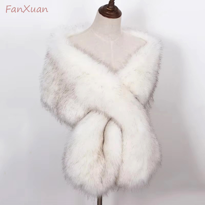 Faux Fox Fur Women Wraps Long  - огляд і ціна Winter Clothing Ladies