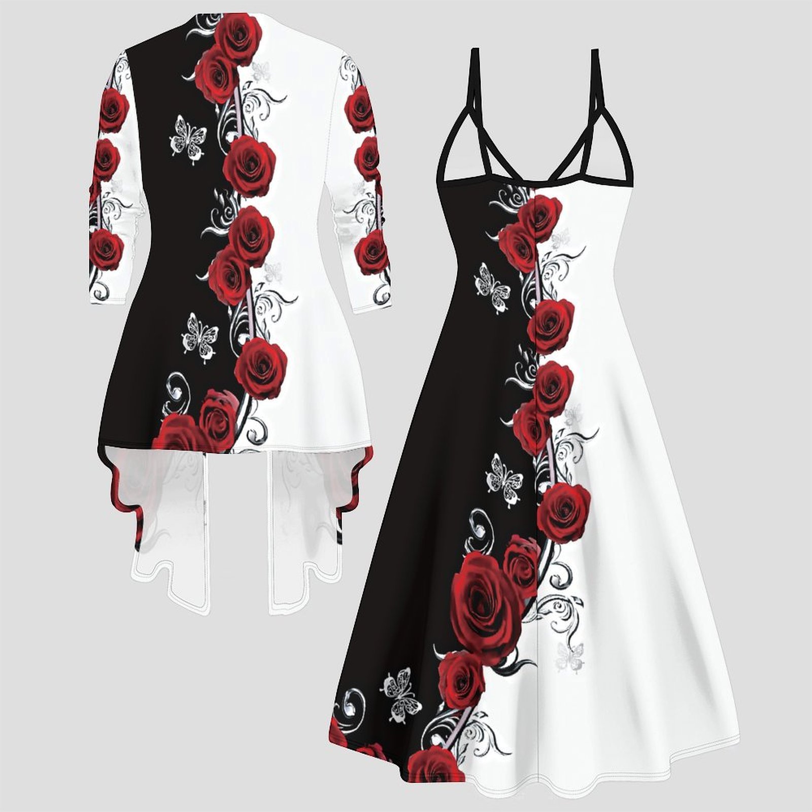 Print Two Piece Set Women Midi - огляд і ціна Winter Clothing Ladies